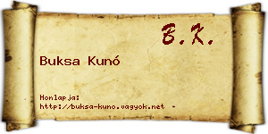 Buksa Kunó névjegykártya